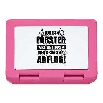 Ich bin Förster - keine Tipps, Bier bringen - Brotdose - Pink - Vorne