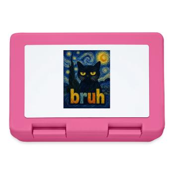 Starry Bruh, Bruh Cat, Night Cat Bruh, Moody Cat,  - Brotdose - Pink - Vorne