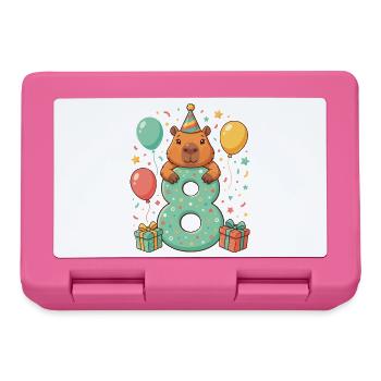 Kuschelbär Geburtstag auf der Acht - Brotdose - Pink - Vorne