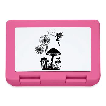 Schmetterlingdesign Pusteblumen Wiese Herzen Feen - Brotdose - Pink - Vorne