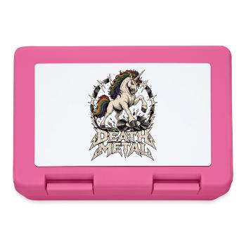Death Metal Einhorn – Metal Unicorn Vinyl - Brotdose - Pink - Vorne