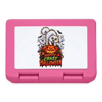 Happy Crazy Halloween Cat – Spooky Pumpkin  - Brotdose - Pink - Vorne