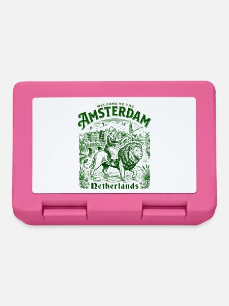 Welcome To Amsterdam Netherlands European - Brotdose - Pink