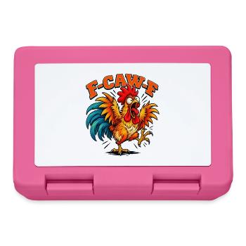 Funny F-CAW-F Crazy Rooster Retro Chicken - Brotdose - Pink - Vorne