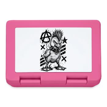Punk Rock Duck Mohawk Anarchy Bird - Brotdose - Pink - Vorne
