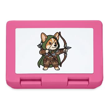Niedlicher Corgi-Bogenschütze-RPG Fantasy-Gamer-Hund - Brotdose - Pink - Vorne