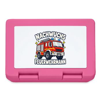 Nachwuchs Feuerwehrmann mit Feuerwehrauto - Brotdose - Pink - Vorne