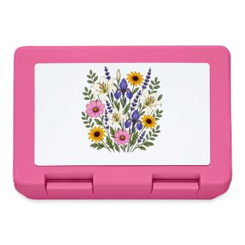 Weisse Lilie violette Iris Lavendel Cottagecore - Brotdose - Pink - Vorne