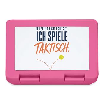 Ich spiele taktisch Lustiger Tennis Spruch - Brotdose - Pink - Vorne