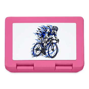Blauer Sprint Radfahrer Grafik - Brotdose - Pink - Vorne