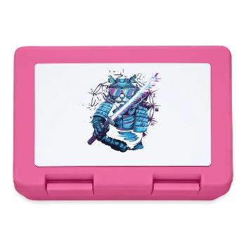  Cyberpunk Samurai Katze Mit Energie Katana - Brotdose - Pink - Vorne