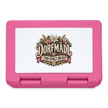 Dorfmädl und stolz drauf – Blumen & Heimat - Brotdose - Pink - Vorne