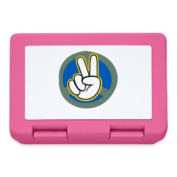 Ukraine Peace Sign Grafik mit Umrahmung - Brotdose - Pink - Vorne