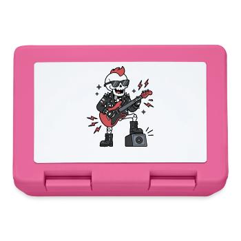 Cute Kawaii Skeleton Rock star Electric Guitarist - Brotdose - Pink - Vorne