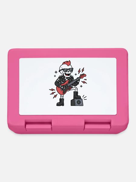 Cute Kawaii Skeleton Rock star Electric Guitarist - Brotdose - Pink