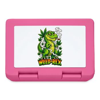 Weed-Rex Smoking Joint Cannabis Dinosaur Design - Brotdose - Pink - Vorne