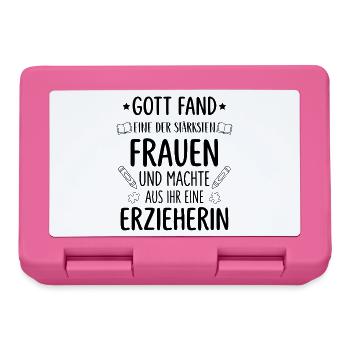 Gott fand eine der stärksten Frauen zur Erzieherin - Brotdose - Pink - Vorne