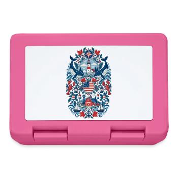 USA | Neuengland, Leuchtturm & Meer - Brotdose - Pink - Vorne