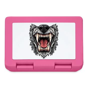 Wolfsmaul Gebrüll Motiv - Brotdose - Pink - Vorne