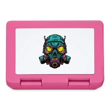 Neon Gasmaske Kopfdesign - Brotdose - Pink - Vorne