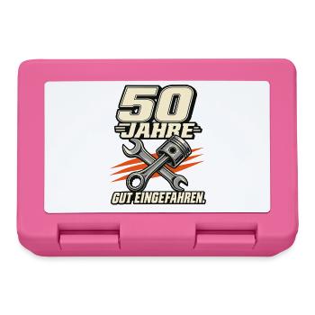 50 Jahre Gut Eingefahren Mechanik - Brotdose - Pink - Vorne