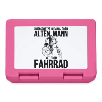 Unterschätze Alten Mann Mit Einem Fahrrad - Brotdose - Pink - Vorne