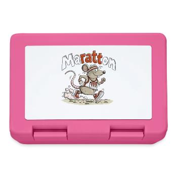 Maratton Ratte Marathon Läufer Humor Design - Brotdose - Pink - Vorne