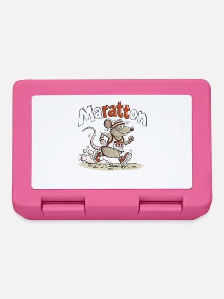 Maratton Ratte Marathon Läufer Humor Design - Brotdose - Pink