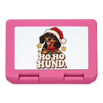 Ho Ho Hund Weihnachtsdesign - Brotdose - Pink - Vorne