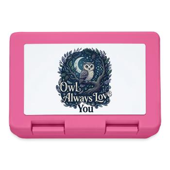 Owl Always Love You Eule Wortspiel Liebe - Brotdose - Pink - Vorne