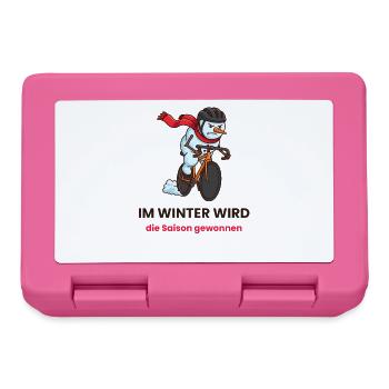 Schneemann Rennrad Wintertraining - Brotdose - Pink - Vorne