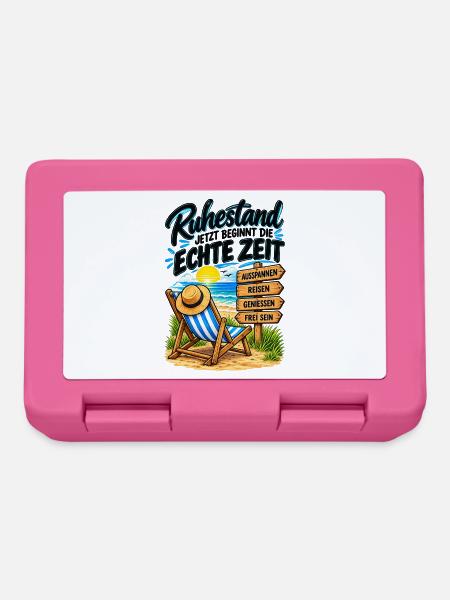 Ruhestand: Echte Zeit am Strand - Brotdose - Pink