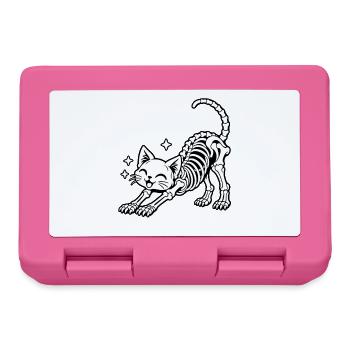 Fröhliche Skelettkatze Stretch - Brotdose - Pink - Vorne