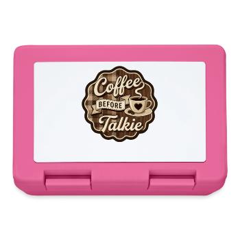 Coffee before Talkie funny Coffee Sayings - Brotdose - Pink - Vorne