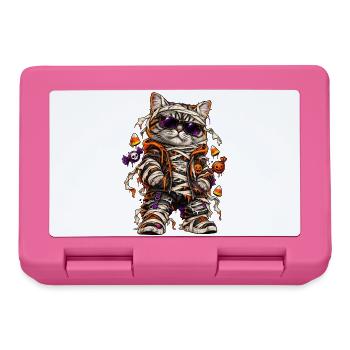 Halloween Mumienkatze mit Süßkram - Brotdose - Pink - Vorne