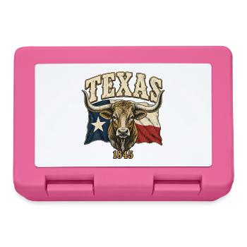 Texas Longhorn Flag Emblem 1845 - Brotdose - Pink - Vorne
