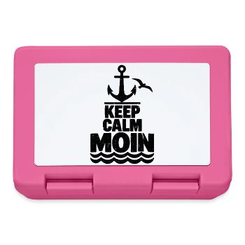 Keep Calm Moin – Maritimer Grunge Look  - Brotdose - Pink - Vorne