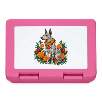Dia De Los Muertos Hundeskelett Sugarskull - Brotdose - Pink - Vorne