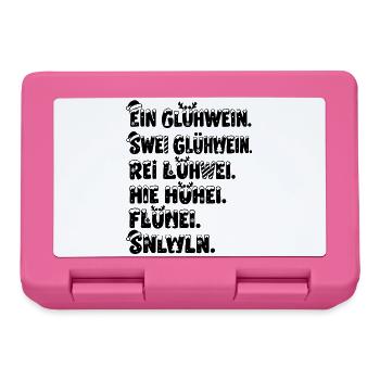 Lustiges Geschenk Glühwein Weihnachten Besoffen - Brotdose - Pink - Vorne