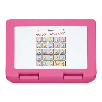 Adventskalender Kaffee für Lehrer und Lehrerinnen - Brotdose - Pink - Vorne