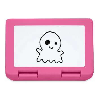 Niedlicher Halloween-Geist als Kinderkritzelei - Brotdose - Pink - Vorne