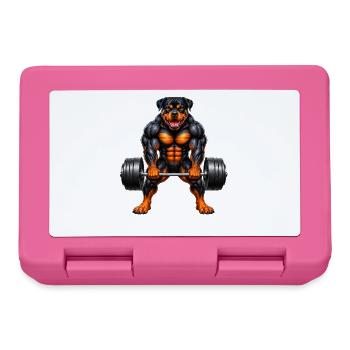 Rottweiler Hund Kraft Sport Gewichtheber - Brotdose - Pink - Vorne