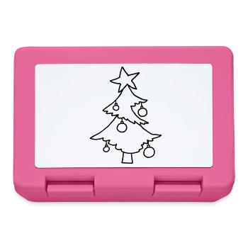 Weihnachtsbaum mit Stern – Kinderkritzelei - Brotdose - Pink - Vorne