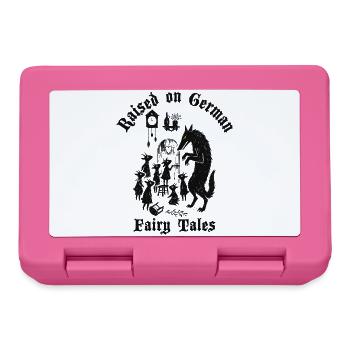 Raised on German Fairy Tails Wolf Sieben Geißlein - Brotdose - Pink - Vorne