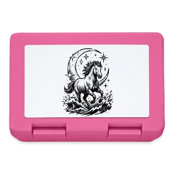Himmlisches Pferd Halbmond-Comic-Halbton - Brotdose - Pink - Vorne