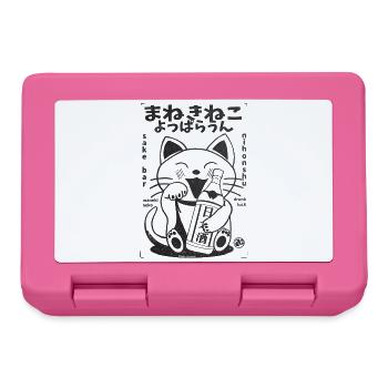 Maneki Neko Witzike Sake Katze - Brotdose - Pink - Vorne