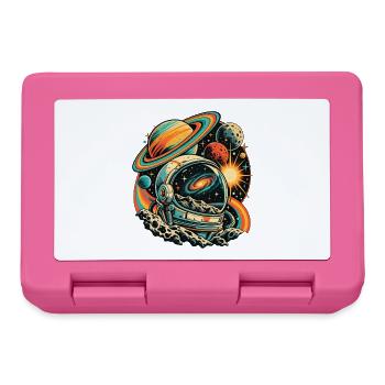 Astronomie Retro Galaxie - Brotdose - Pink - Vorne