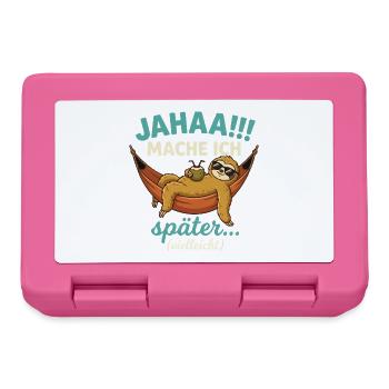 Jahaa Mache ich spaeter vielleicht - Brotdose - Pink - Vorne