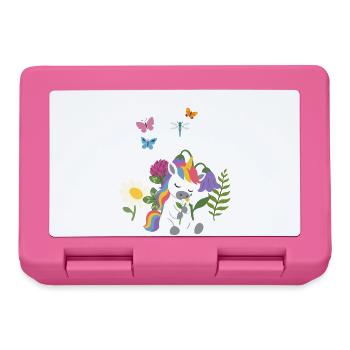 Gänseblümchen Blumen Kinder Einhorn Kinderdesign - Brotdose - Pink - Vorne