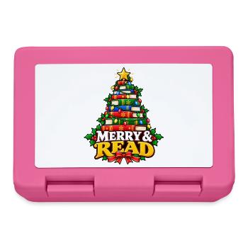 Merry & Read Buch-Weihnachtsbaum - Brotdose - Pink - Vorne